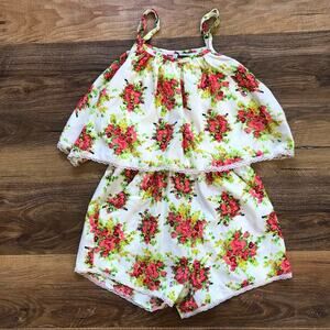 Poof Girl Girls’ Romper Floral Size 7-8